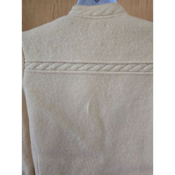Northern Isles Wool Cream Button-Up Jacket fisherman Nautical cottagecore boho - Picture 10 of 11
